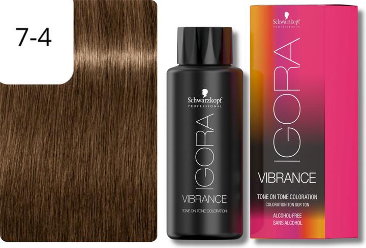 Produktbild Schwarzkopf Professional IGORA VIBRANCE Tone On Tone Coloration (7-4 Mittelblond Beige)