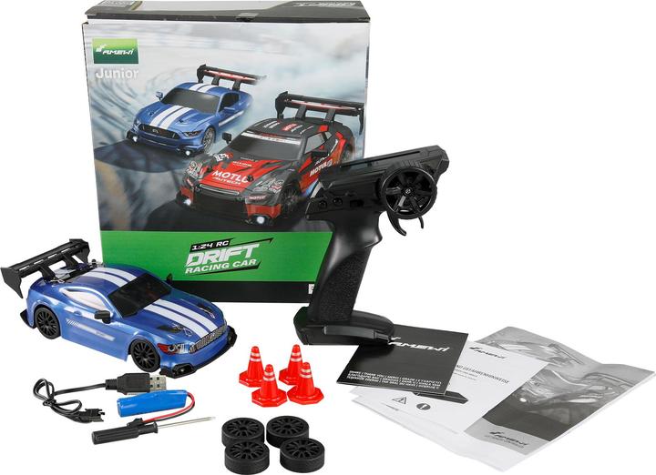 Actual product image Amewi Drift Racing Car 4WD 1:24 RTR blau (RTR Ready-to-Run)