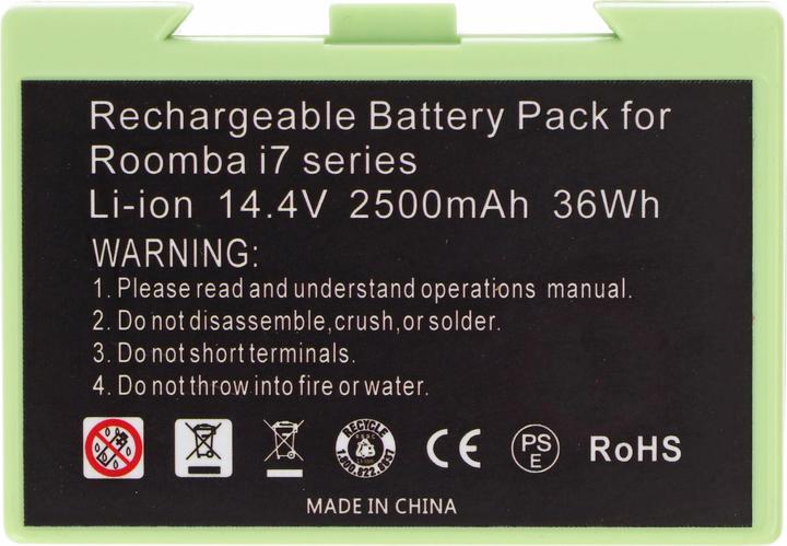 Immagine prodotto AccuCell Akku passend für iRobot Roomba e5, i7 Li-Ion 14,4V 2500mAh 36Wh
