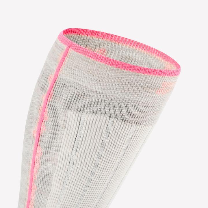 Produktbild Wedze Skisocken Snowboardsocken Erwachsene Wolle - 900 Wool beige/ neonpink (38, 40)