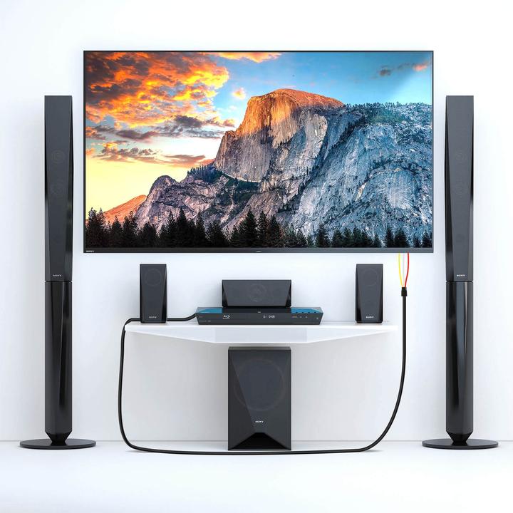 Produktbild LinQ HDMI auf 3x Cinch-Stecker männlich Videokabel by – Schwarz (1.50 m, HDMI)