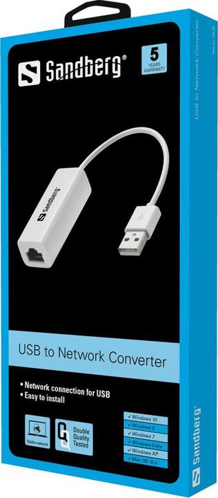 Actual product image Sandberg USB to Network Converter (USB 2.0, RJ45 (1x))