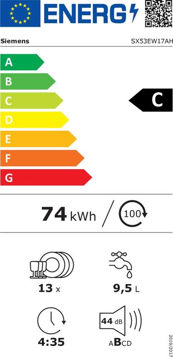 Energie-Label Siemens SX53EW17AH