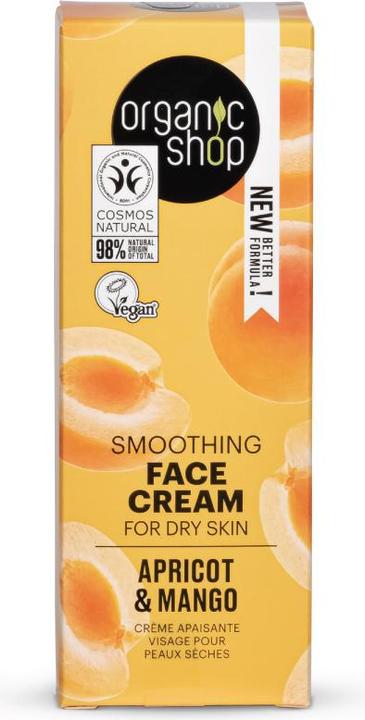 Actual product image Organic Shop Light daily face cream for dry skin, apricot and mango (50 ml) (50 ml, Day cream)