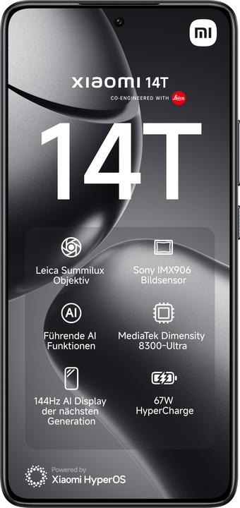 Actual product image Xiaomi 14T + Curved Gaming Monitor 30" Launch Bundle (256 GB, Titan Black, 6.67", Dual SIM, 50 Mpx, 5G)