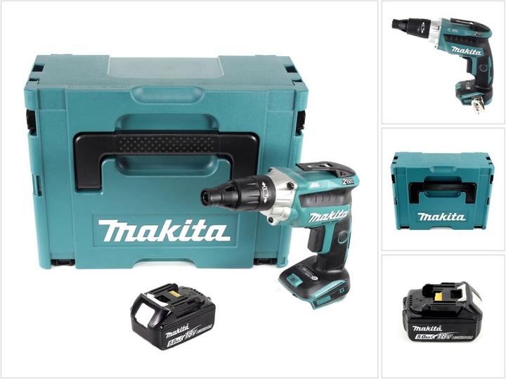 Produktbild Makita DFS 251 T1J Akku Trockenbauschrauber 18 V Brushless + 1x Akku 5,0 Ah + Makpac - ohne Ladegerä (Akkubetrieb)