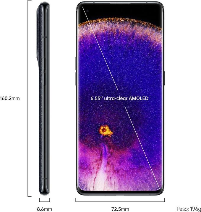 Produktbild OPPO Find X5 (256 GB, Black, 6.55", Dual SIM, 50 Mpx, 5G)