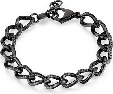 Sagapo S'Agapo Stylish Black Steel Bracelet Ripple Srp60