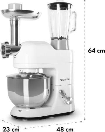 Image du produit Klarstein Lucia Bianca Robot ménager avec hachoir à viande1200W, 5 litres, Blanc (1200 W)