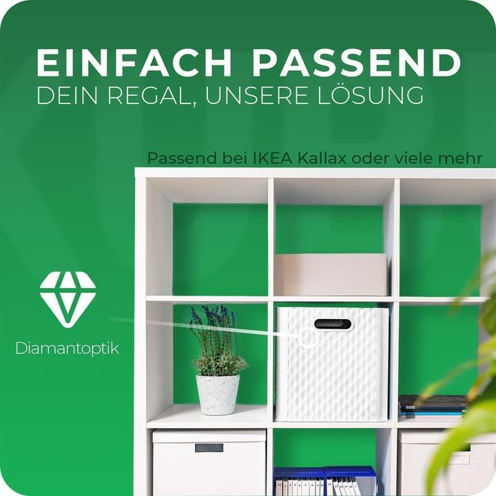 Produktbild Novaliv 2X Box 30x30x30 cm Weiss Boxen für Kallax Regal Körbe 30x30 Aufbewahrungsbox Regal als Schran (30 x 30 x 30 cm, 25 l)