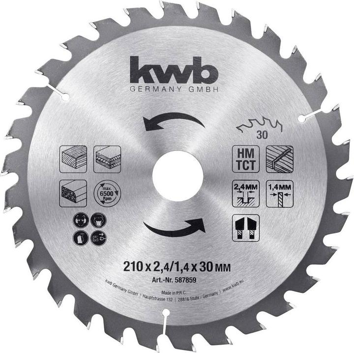 Immagine prodotto kwb 587859 Lama circolare 210 x 30 mm 1 pz.