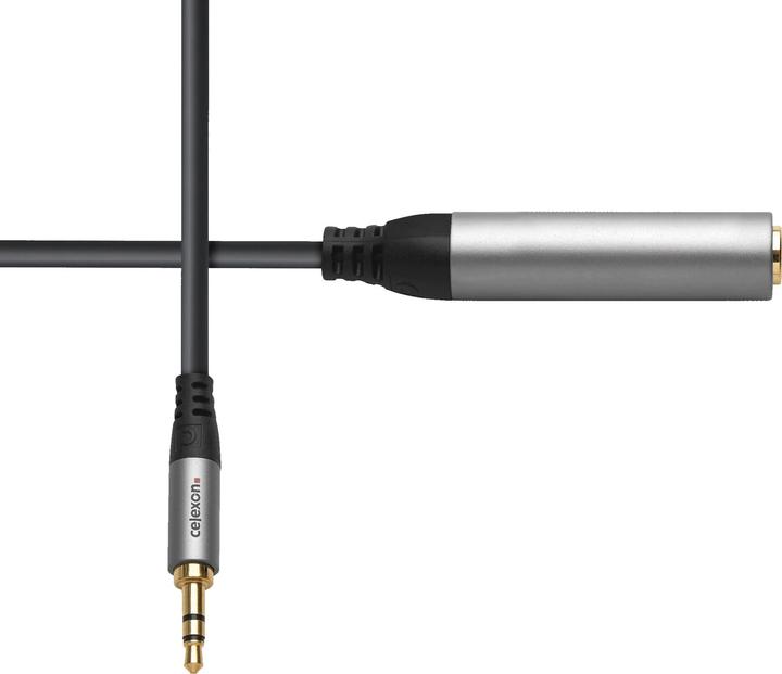 Actual product image Celexon 3.5mm stereo jack to 6.3mm stereo jack M/F audio adapter 0.25m - Professional Line (0.25 m)