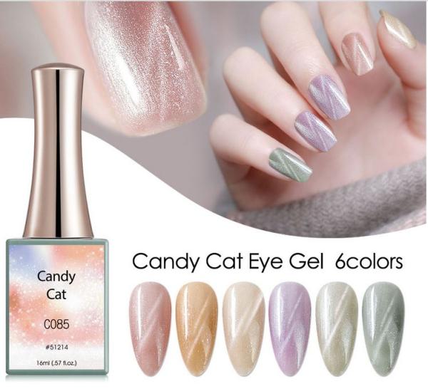 Immagine prodotto Canni Gellacquer Candy Cat C089 UV/LED (Brillantini argentati, Smalto per unghie effetto gel)