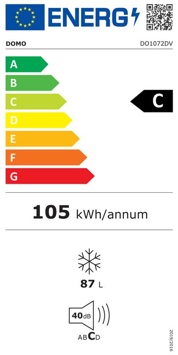 Label énergétique Domo DO1072DV (Autonome, 87 l)