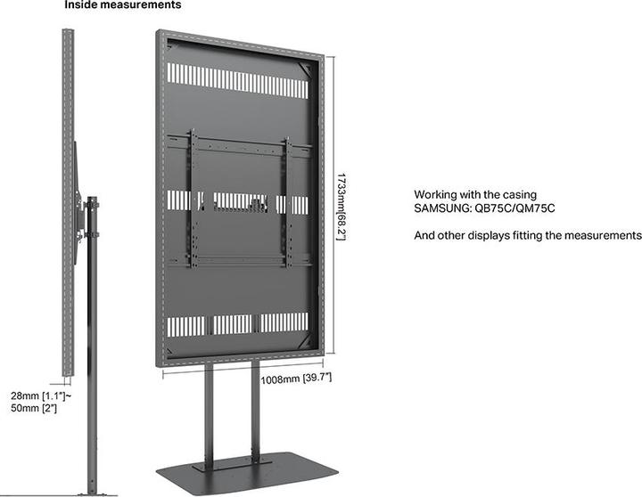 Produktbild Multibrackets Stele Slim ohne Monitor, Portrait, 75"/8225