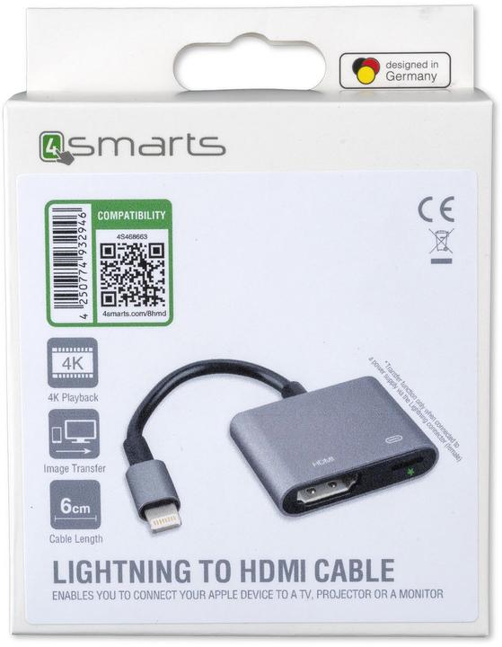 Actual product image 4smarts Lightning to HDMI Adapter (HDMI, Lightning, USB-C, 13 cm)
