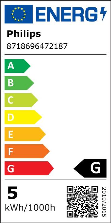 Label énergétique Philips Classic (E27, 7 W, 806 lm, 1 x, E)
