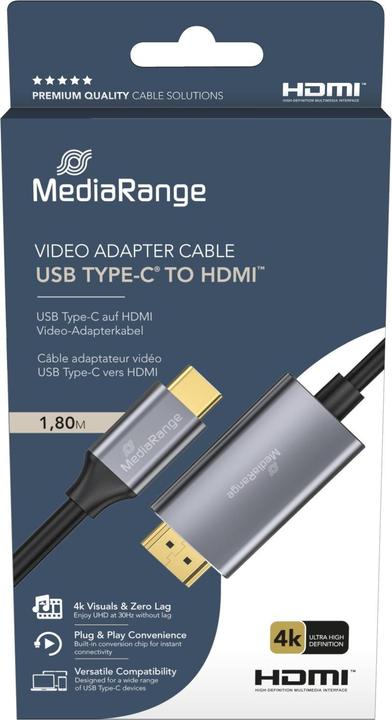 Immagine prodotto MediaRange HDMI – USB C (1.80 m, HDMI)