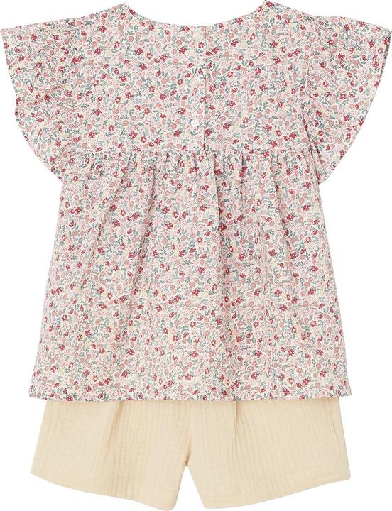 Image du produit Vertbaudet Ensemble pour fille : chemisier à fleurs & short en mousseline (158)