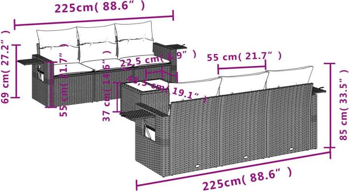 Immagine prodotto VidaXL Mobili da giardino Set di divani Set da giardino 7 pezzi Beige