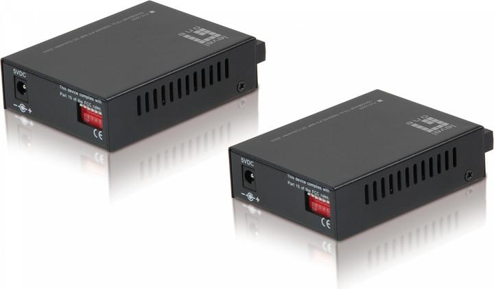 Image du produit LevelOne RJ45 to SC BIDI Fast Ethernet Media Converter Set, fibre monomode (Convertisseur de médias)