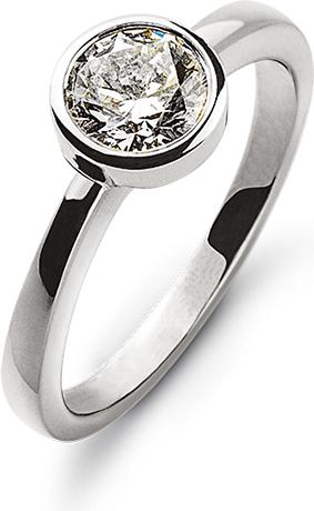Natsumi Schmuck Diamantring Weissgold 18K/750 0.50 ct H si (51, 750/18 K Gold)