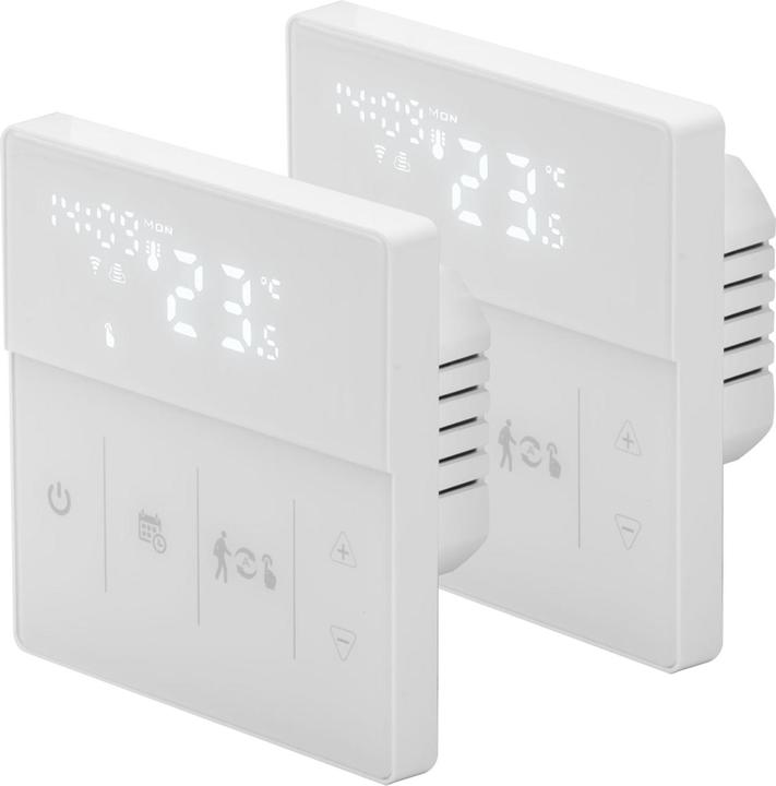Casativo WLAN-Thermostat für Fussbodenheizungen mit App- und Sprachsteuerung, 2er-Set