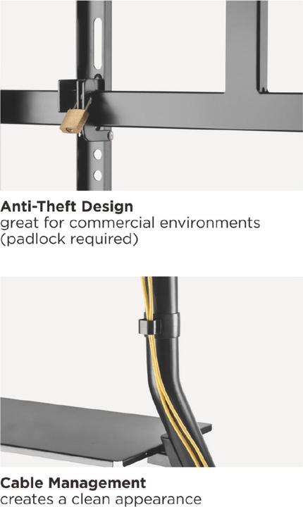 Actual product image equip TV trolley 60"-105"/100kg 1TFT with height adjustment grey (105", 100 kg)
