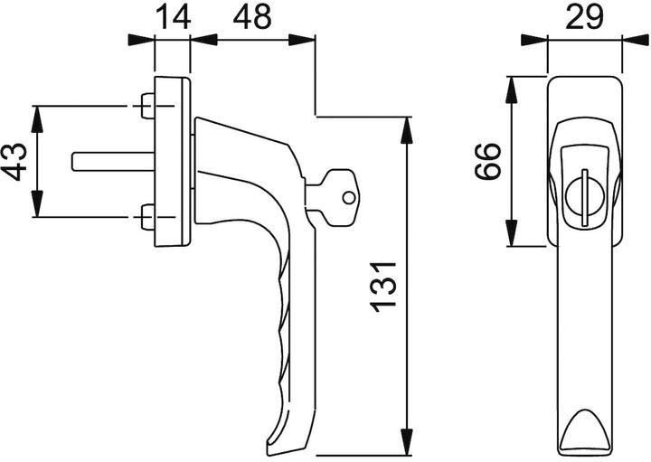 Produktbild Magni Hoppe Fenstergriff abschl.013S /U34,F9 NA7501,32 (Fenstergriffe)
