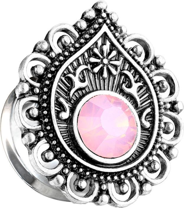 Immagine prodotto Star Piercing Spina svasata a goccia in filigrana con pietra opale rosa (Ottone, Acciaio chirurgico 316L)