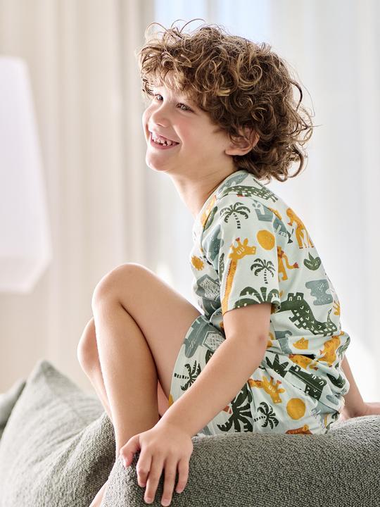 Produktbild Vertbaudet 2er-Pack Jungen Sommer-Schlafanzüge, Savannentiere mit Recycling-Baumwolle (140)