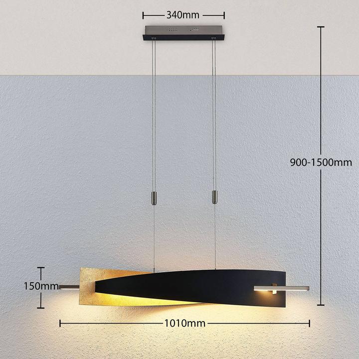 Image du produit Lucande Marija Lampe à suspendre L100 Black/Gold (1100 lm)