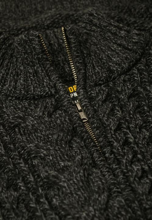 Immagine prodotto Superdry Jacob Zopfmusterpullover mit halblangem Reissverschluss (L)
