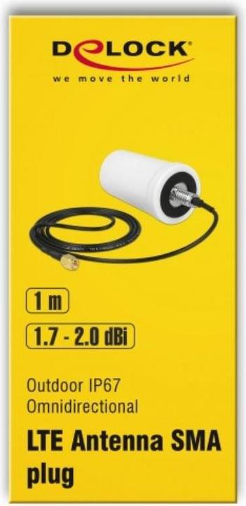 Image du produit Delock Antenne LTE/GSM, connecteur SMA, blanc (2.20 dB, Câble d'antenne)