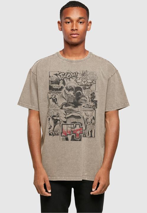 Actual product image Absolute Cult Baki - S1 Manga Hug Panel Acid Washed Oversize Tee - 115261 (L)