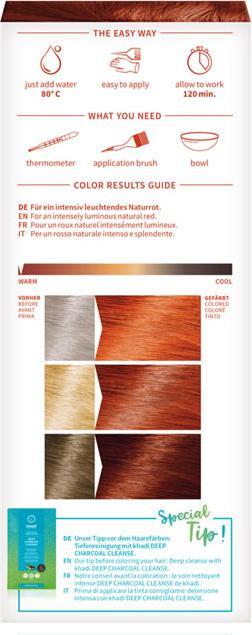 Image du produit Khadi Couleur de cheveux aux herbes Henné, Amla & Jatropha (Rouge)