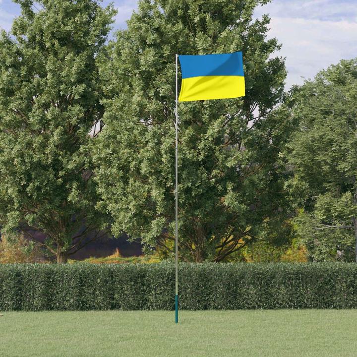 Actual product image VidaXL Flagge der Ukraine und Mast 5,55 m Aluminium,Flagge:,Farbe