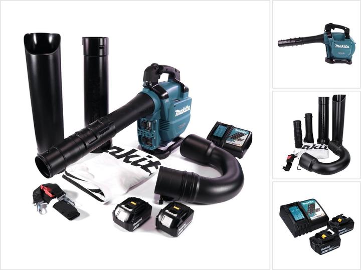 Produktbild Makita DUB 363 RT2V Akku Gebläse / Laubsauger 36 V ( 2x 18 V ) Brushless + Absaug Set + 2x Akku 5,0 (Akkubetrieb, Laubsauger-& bläser)