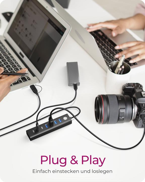 Actual product image Icy Box IB-HUB1737-C3 (USB-C, 7 Ports)
