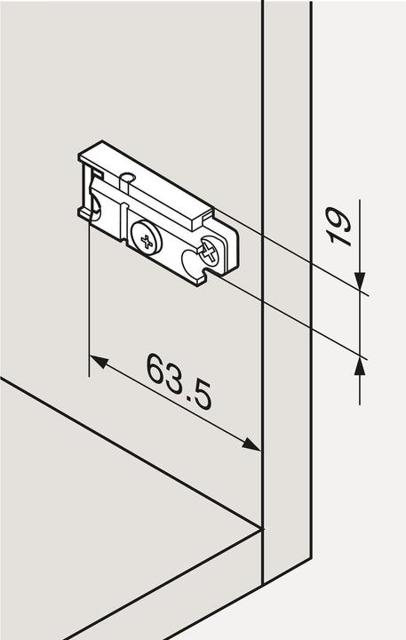 Actual product image Blum Plaques de montage linéaire CLIP montage d'angle