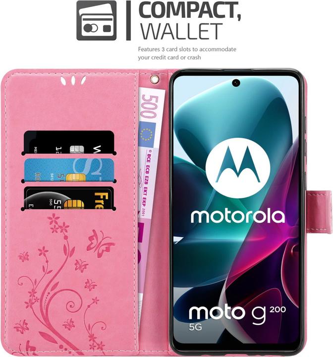 Image du produit Cadorabo Housse Flower Book (Motorola Moto G200 5G)