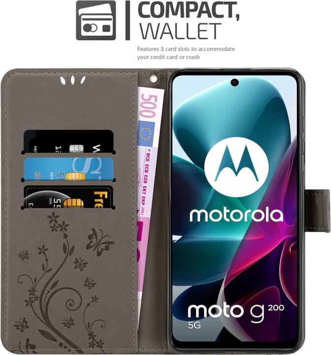Image du produit Cadorabo Housse Flower Book (Motorola Moto G200 5G)