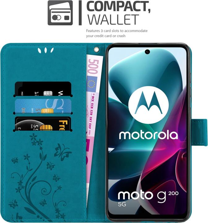 Produktbild Cadorabo Flower Book Hülle (Motorola Moto G200 5G)