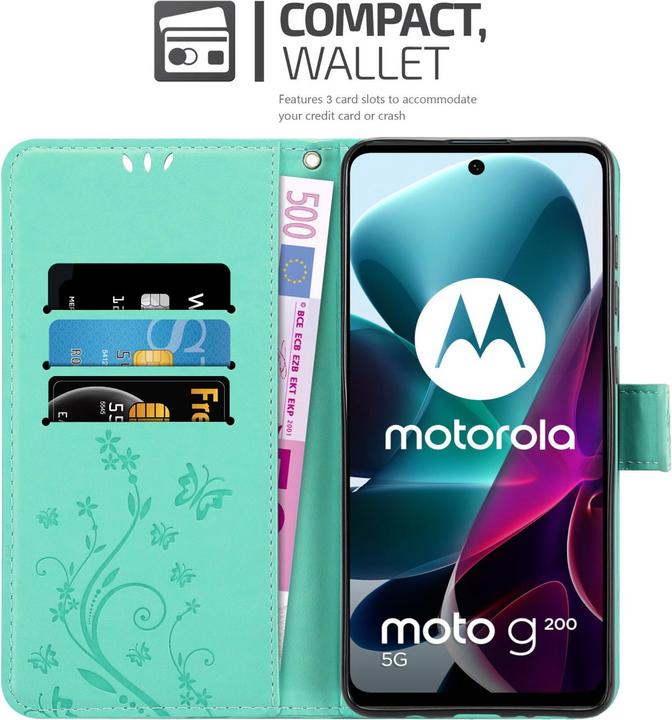 Produktbild Cadorabo Flower Book Hülle (Motorola Moto G200 5G)