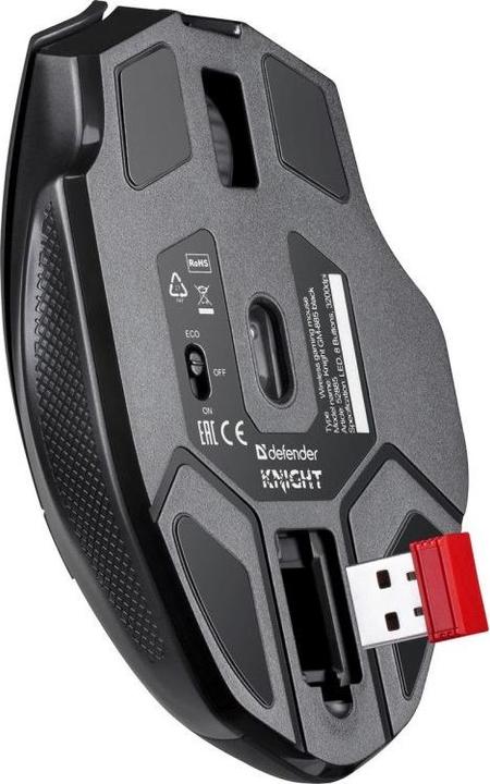 Actual product image Defender Mysz gamingowa bezprzewodowa Knight GM-885 3200DPI 8P Czarna (Wireless)