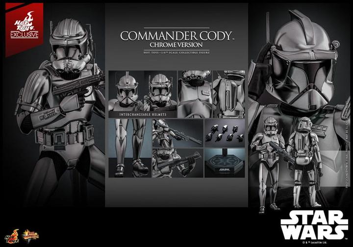 Actual product image Hot Toys Star Wars Movie Masterpiece action figure 1/6 Commander Cody (Chrome Version) Exclusive 30