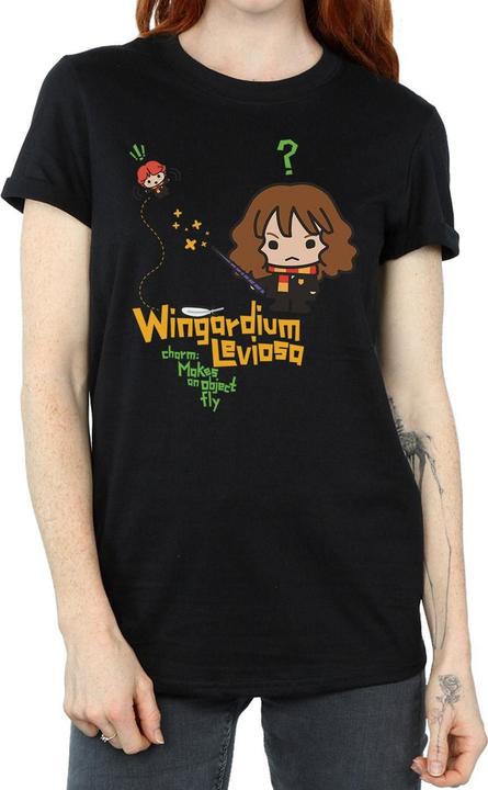 Actual product image Womens/Ladies Hermione Granger Wingardium Leviosa Junior Cotton Boyfriend T-Shirt (XL)