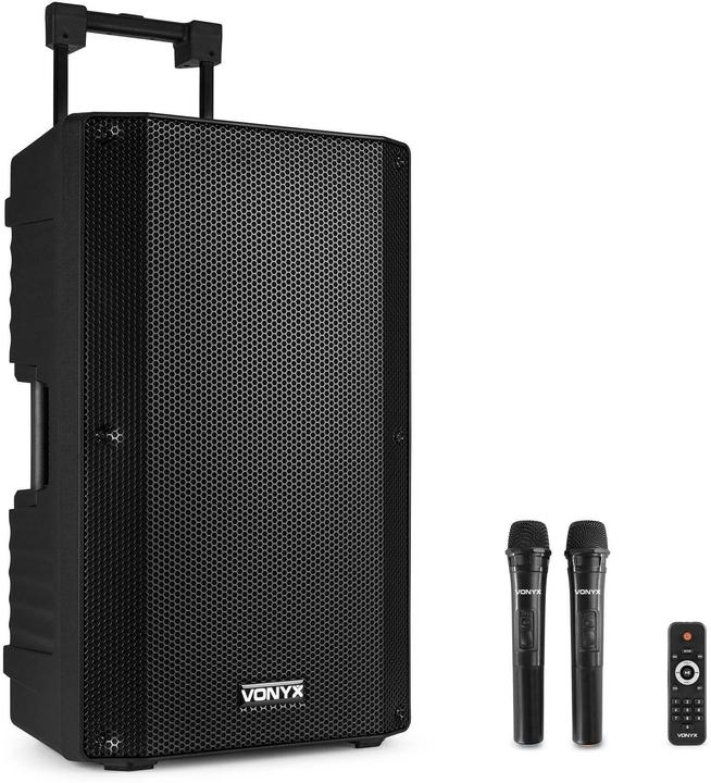 speaker - Vonyx VSA700 - Trolley speaker met Bluetooth en 2 draadloze microfoons - 1000W (Active)