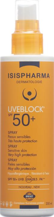Immagine prodotto Isispharma UVEBLOCK SPRAY SPF50+ Spray (Spray solare, SPF 50+, 200 ml)