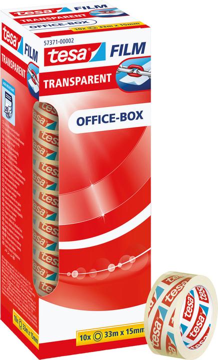 Actual product image tesa 10x tesafilm TRANSPARENT - with strong adhesion - ageing-resistant and tear-proof (15 mm)